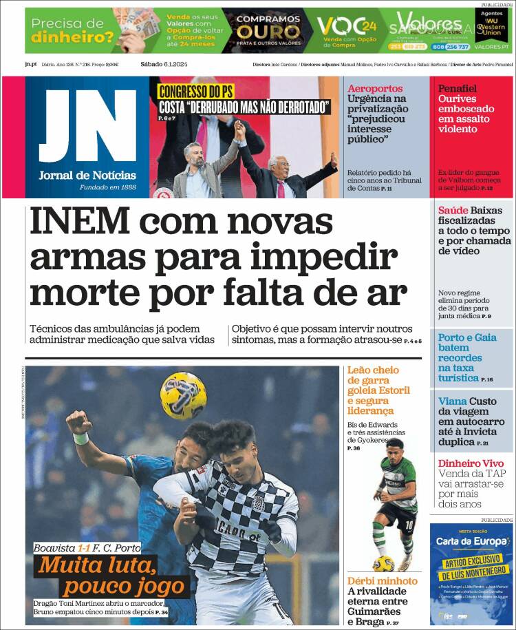 Portada de Jornal de Notícias (Portugal)