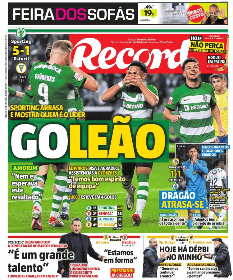 Portada de Record (Portugal)