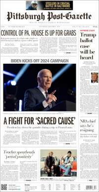 Portada de Pittsburgh Post-Gazette (USA)