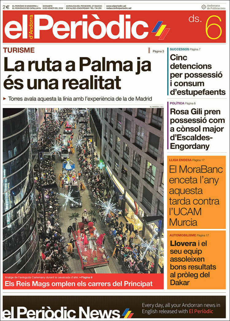 Portada de El Periòdic d'Andorra (Andorra)