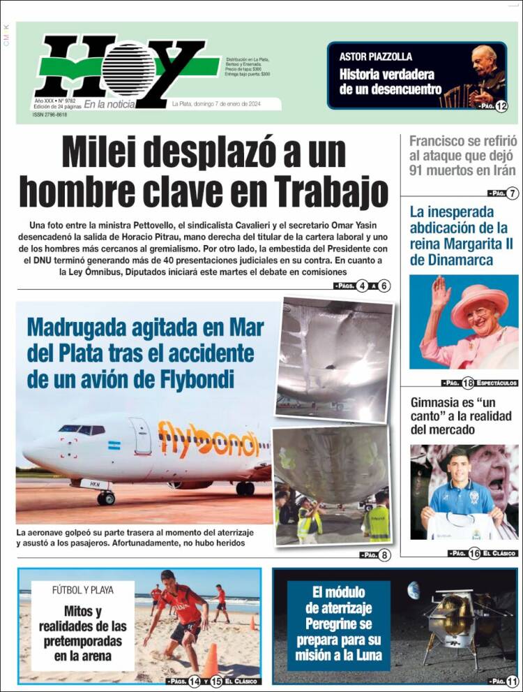 Portada de Diario Hoy (Argentina)