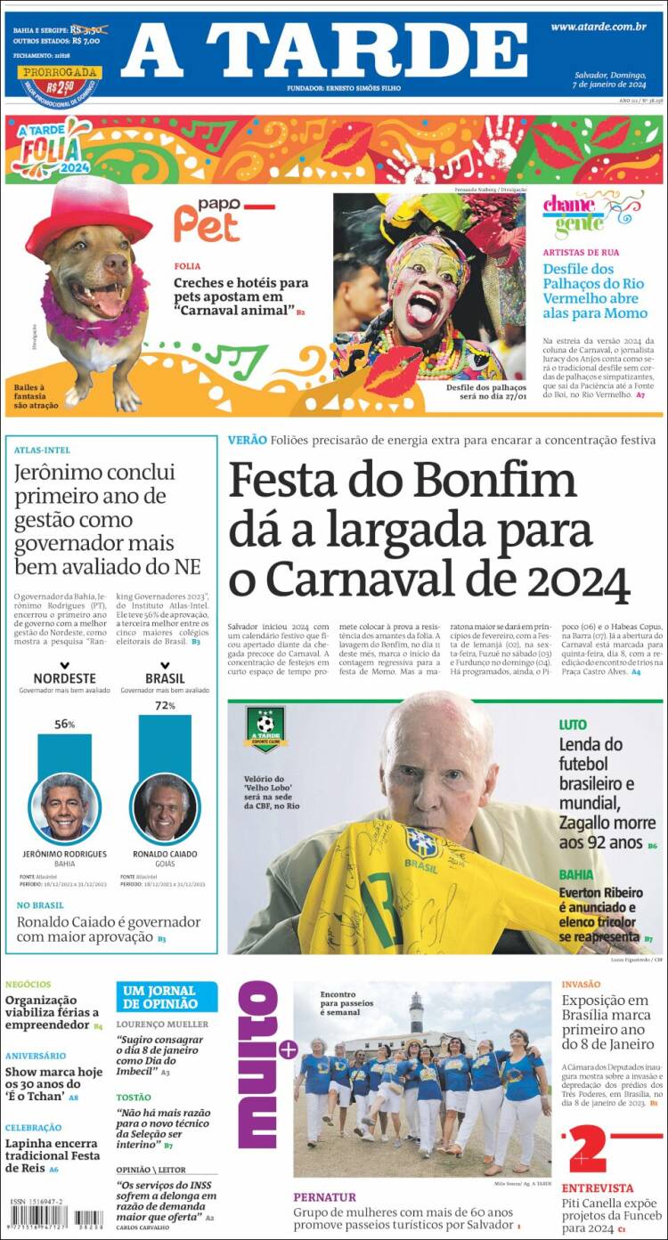 Portada de Diário A Tarde (Brasil)