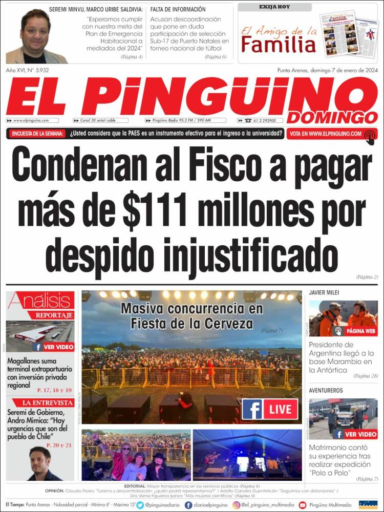 Portada de El Pingüino (Chile)