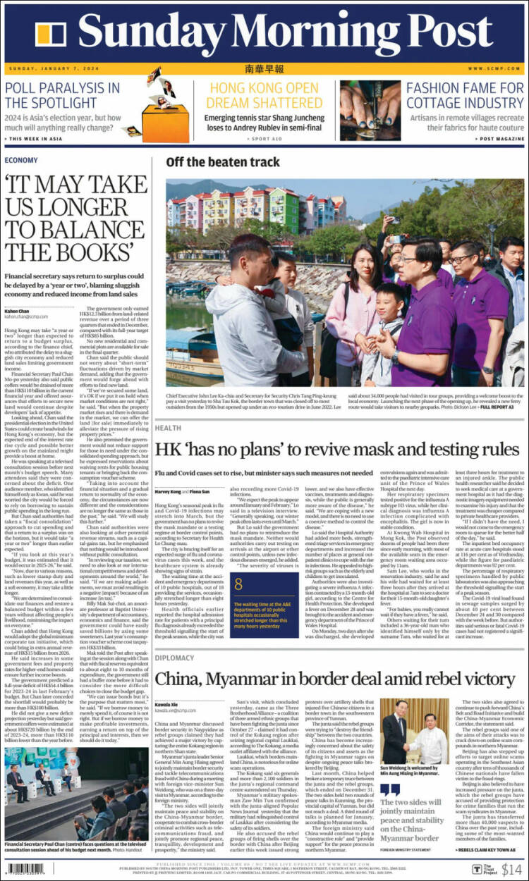Portada de South China Morning Post (China)