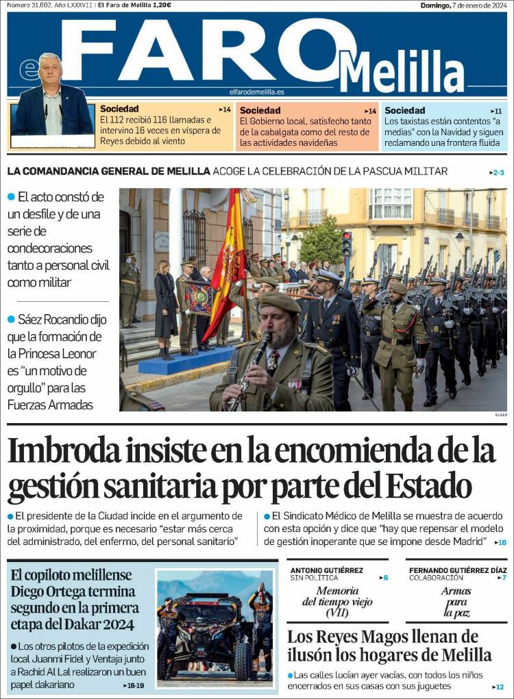 Portada de El Faro de Melilla (España)