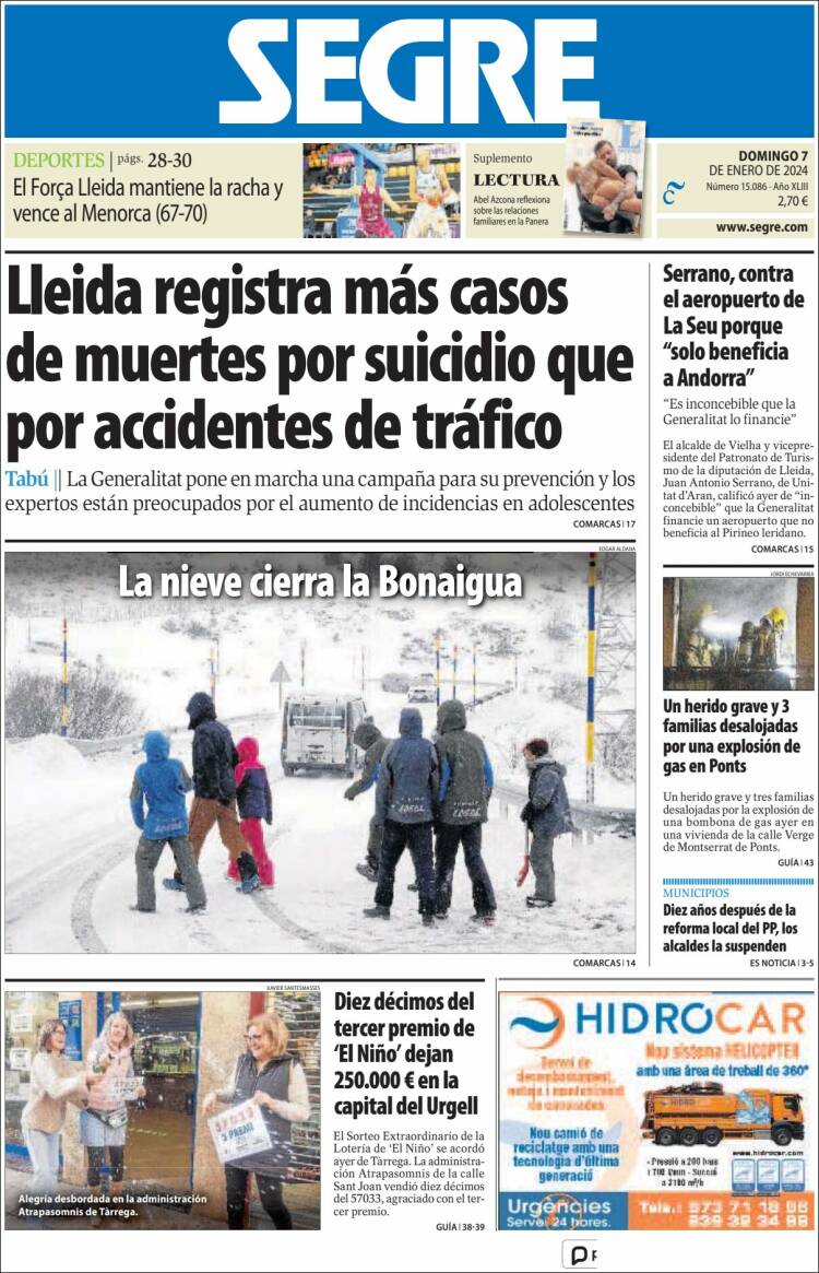 Portada de Segre  (España)