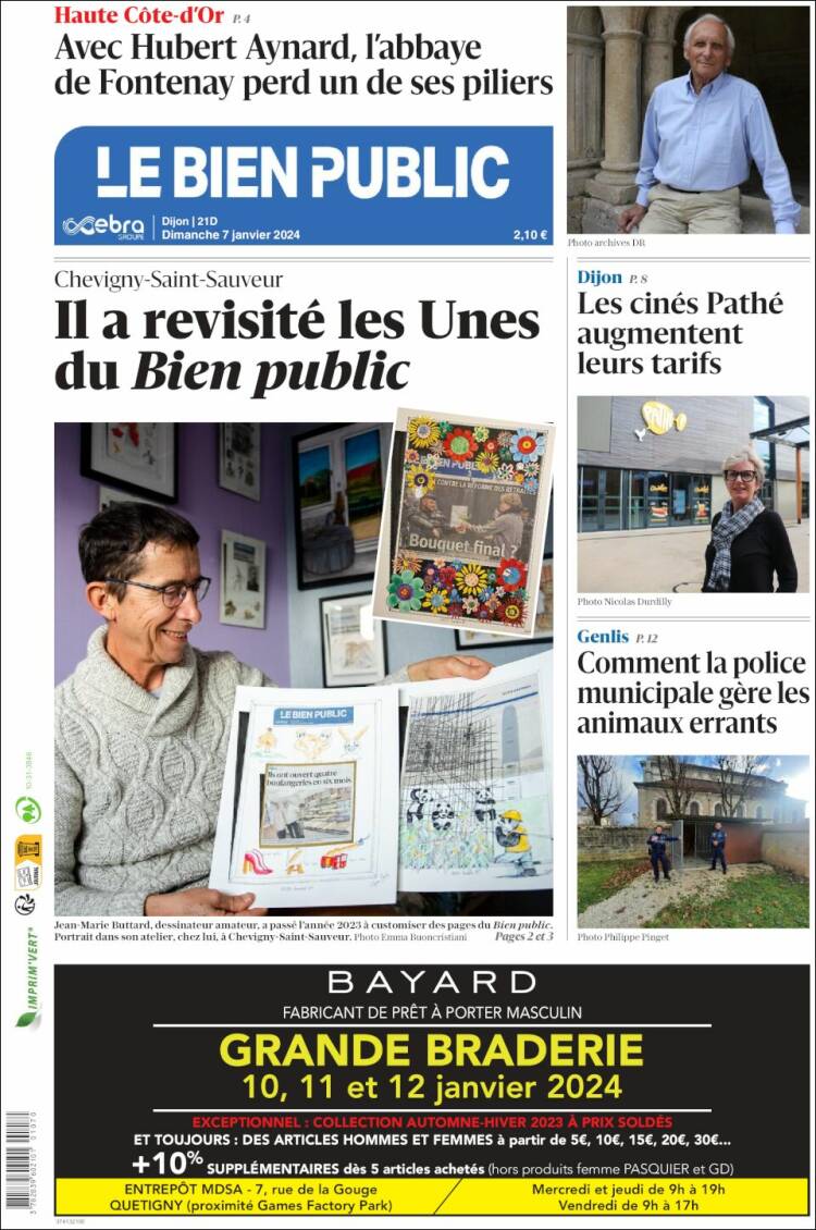 Portada de Le Bien Public (Francia)