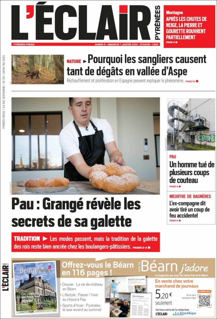Portada de L'Eclair des Pyrénées (Francia)