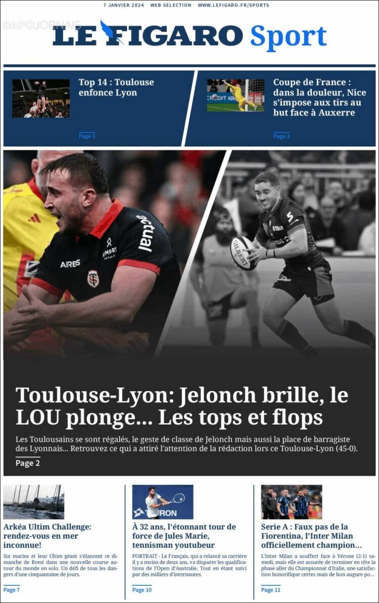 Portada de Le Figaro Sport (Francia)