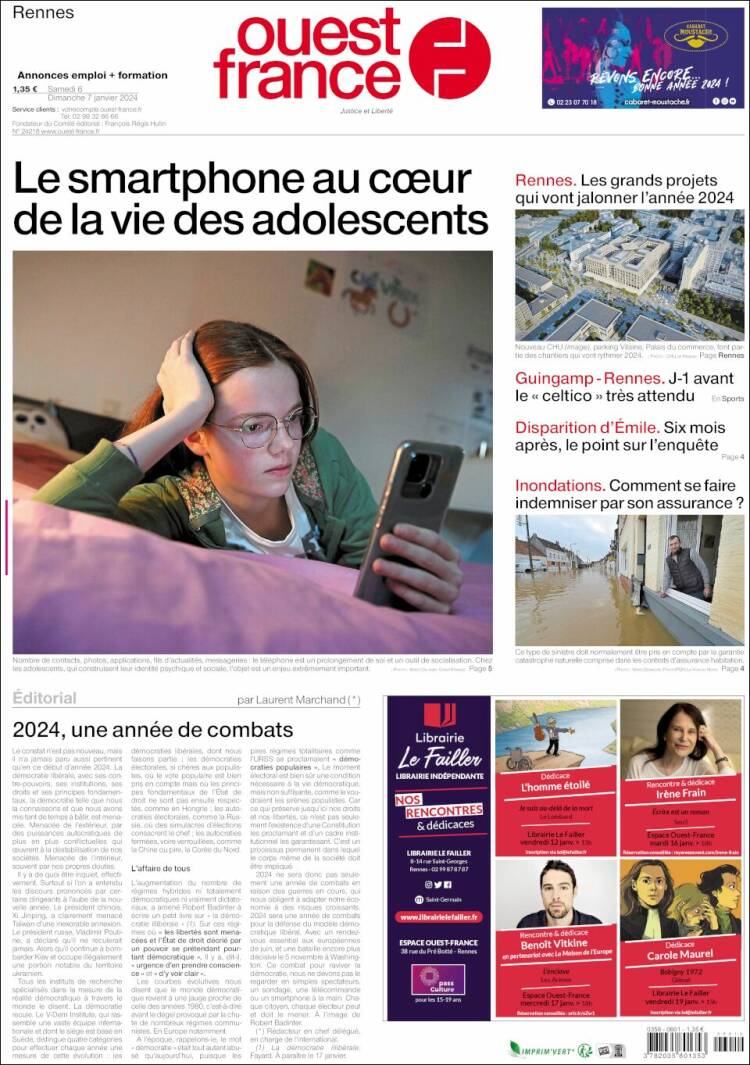 Portada de Ouest France (Francia)