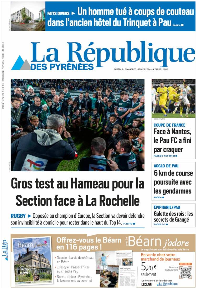 Portada de La République des Pyrénées (Francia)