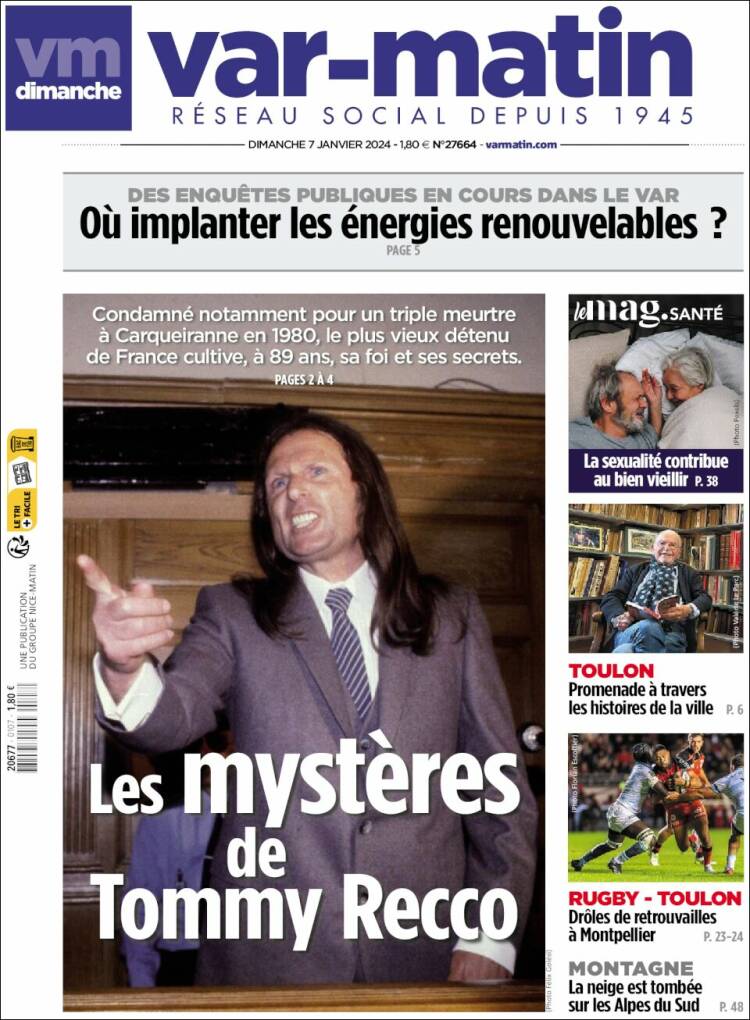 Portada de Var-Matin (Francia)
