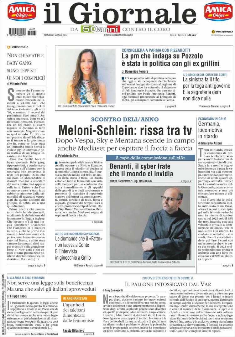 Portada de il Giornale (Italia)