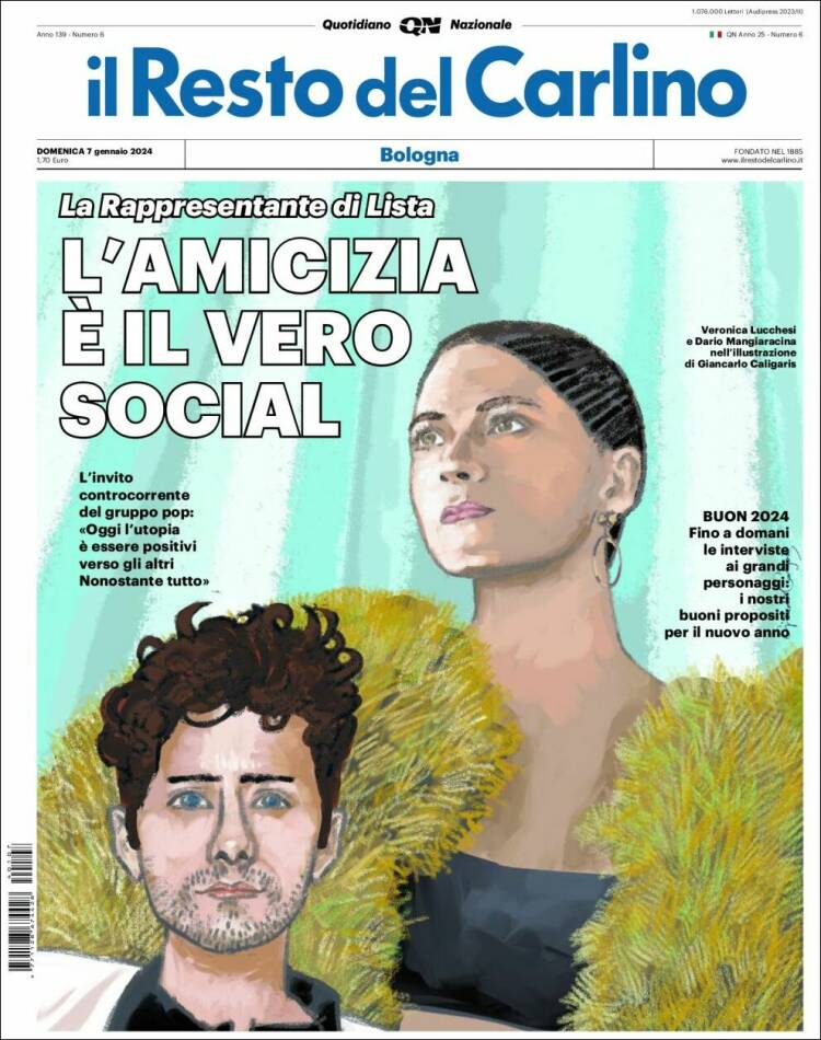 Portada de Il Resto del Carlino (Italia)