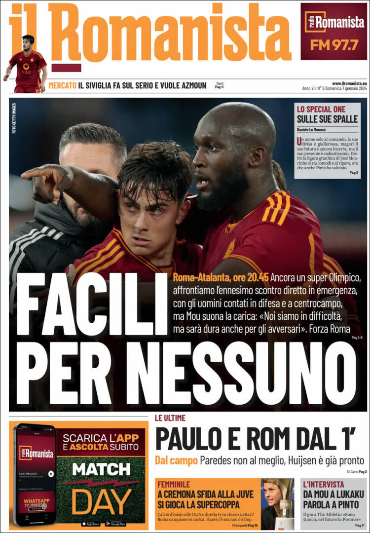 Portada de Romanista (Italia)