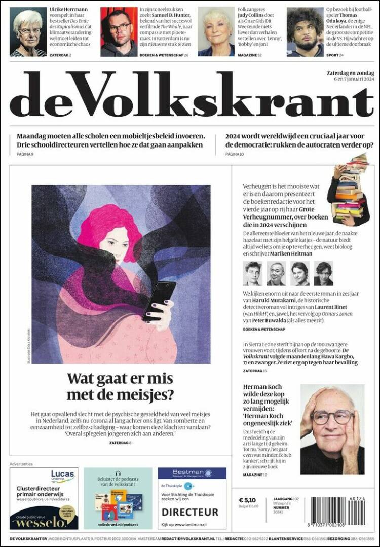 Portada de De Volkskrant (Pa&iacute;ses Bajos)