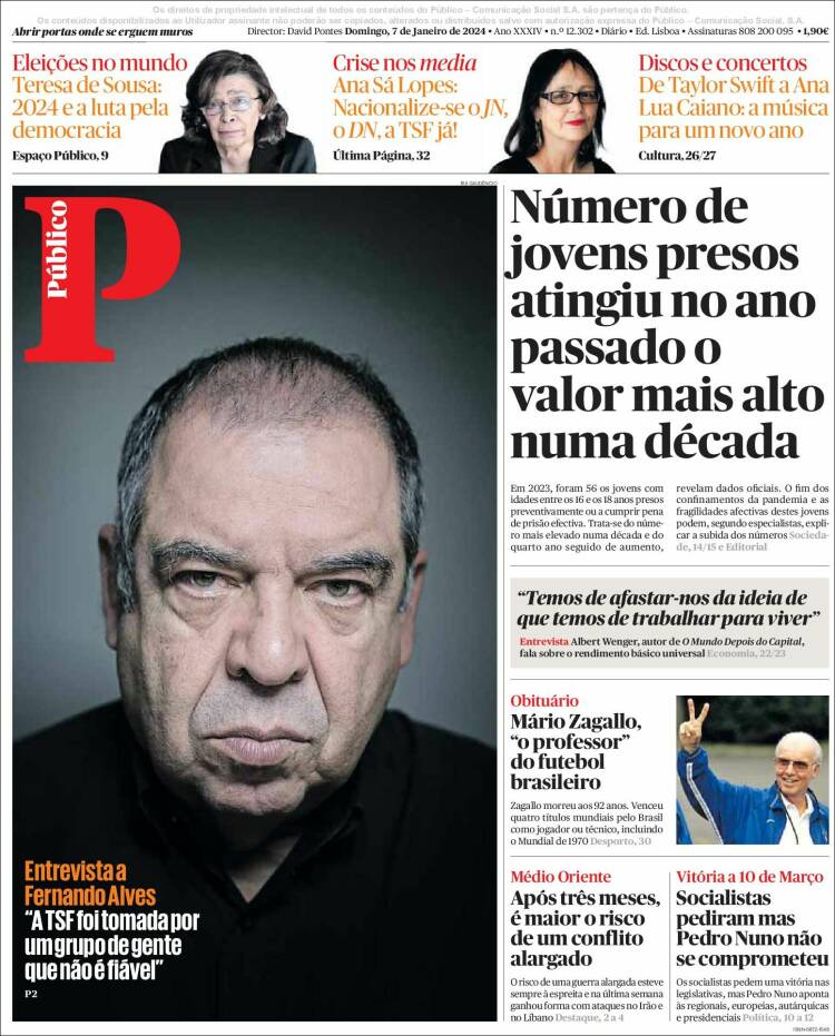 Portada de Público (Portugal)