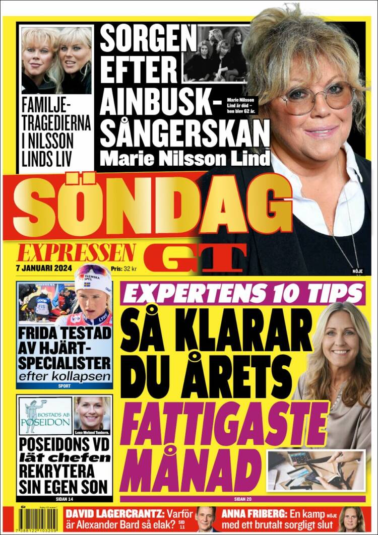 Portada de Göteborgstidningen (Suecia)