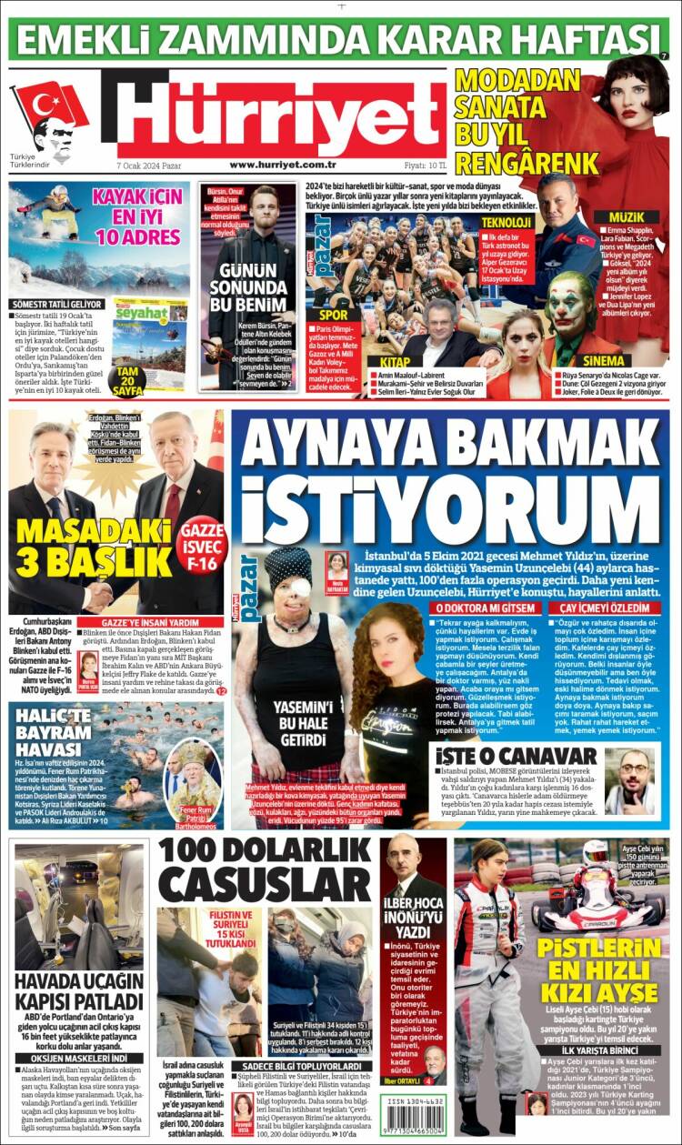 Portada de Hürriyet (Turqu&iacute;a)