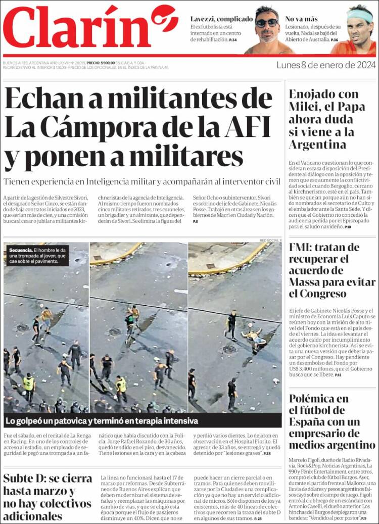 Portada de Clarín (Argentina)