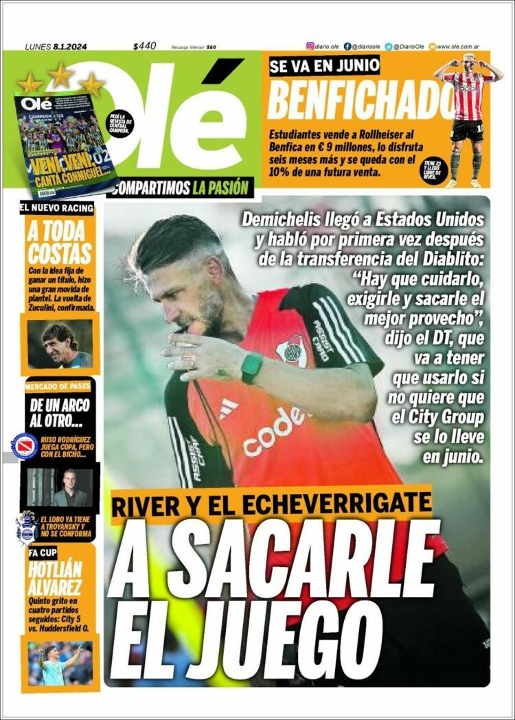 Portada de Olé (Argentina)