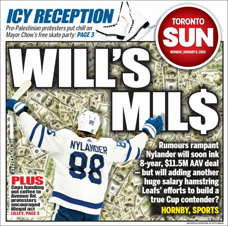 Portada de The Toronto Sun (Canadá)