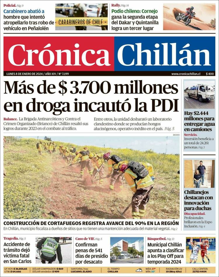 Portada de Crónica Chillán (Chile)