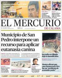 Portada de El Mercurio - Calama (Chile)