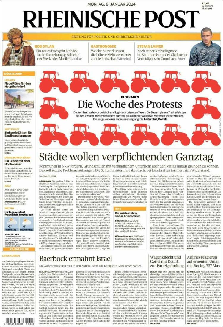 Portada de Rheinische Post (Alemania)