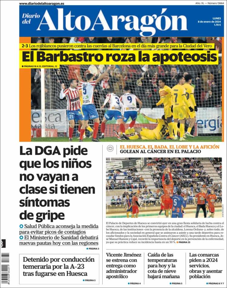 Portada de Diario del AltoAragón (España)