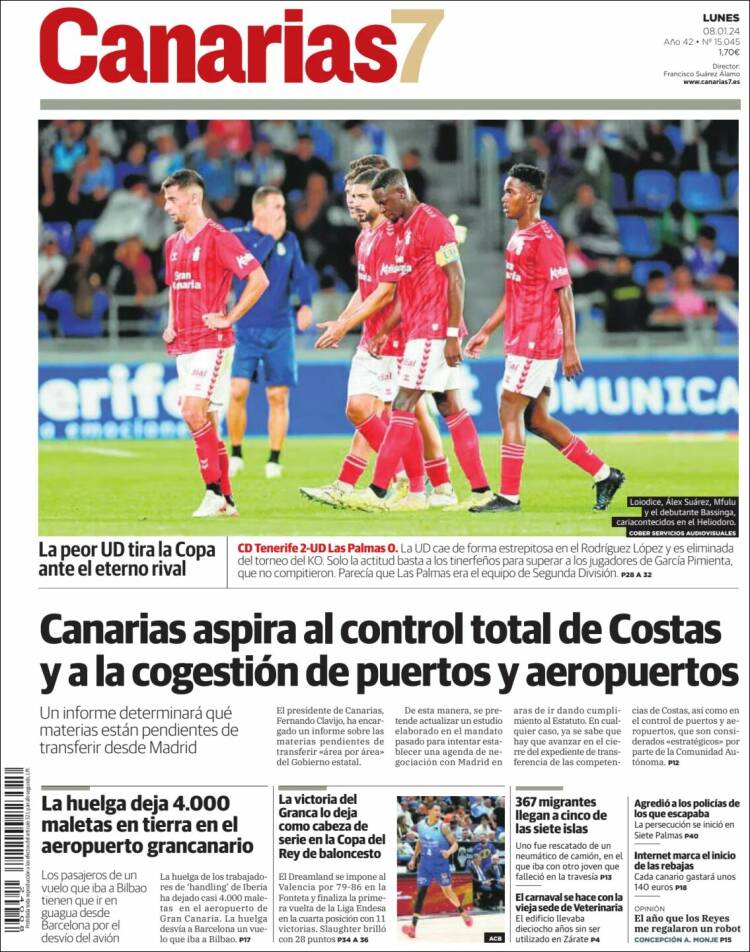 Portada de Canarias 7 (España)