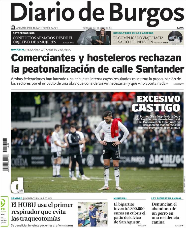 Portada de Diario de Burgos (España)