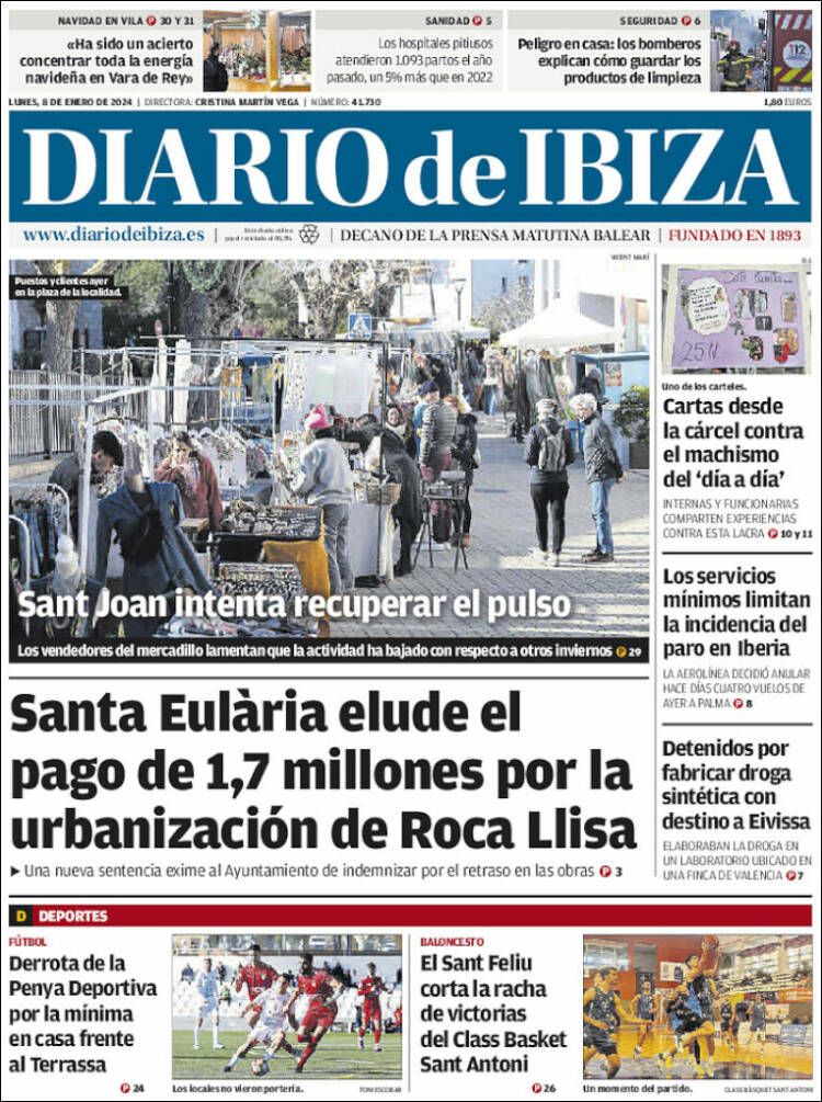 Portada de Diario de Ibiza (España)