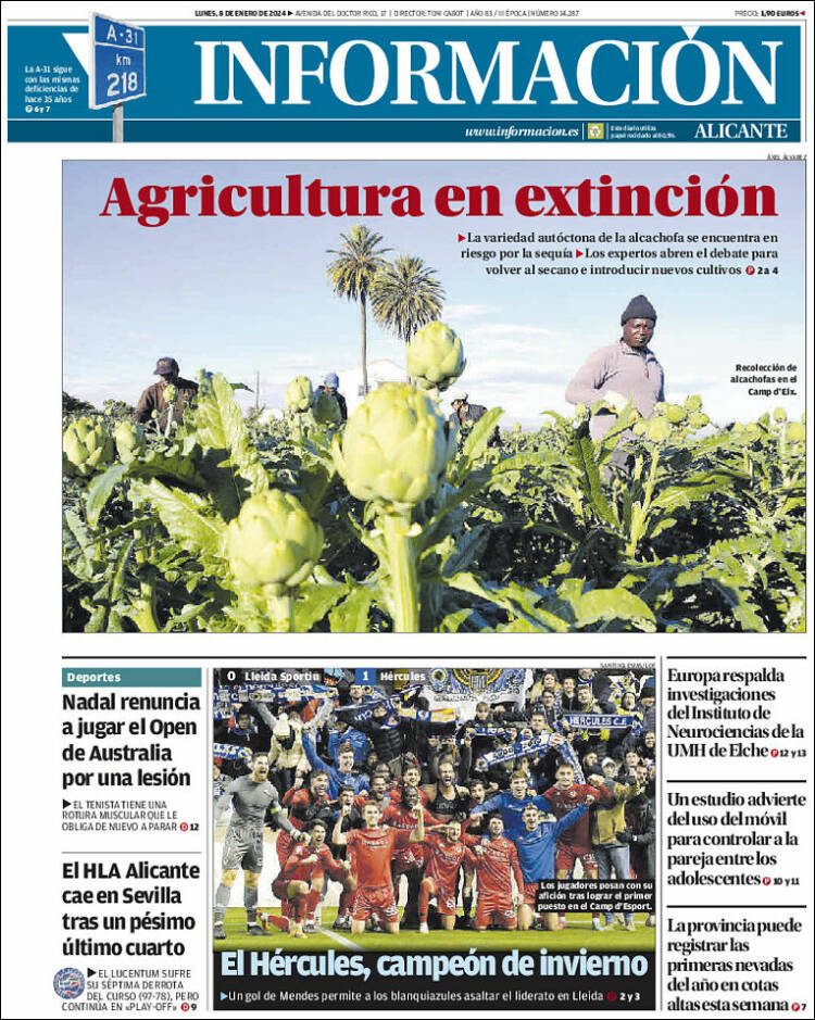 Portada de Diario Información (España)