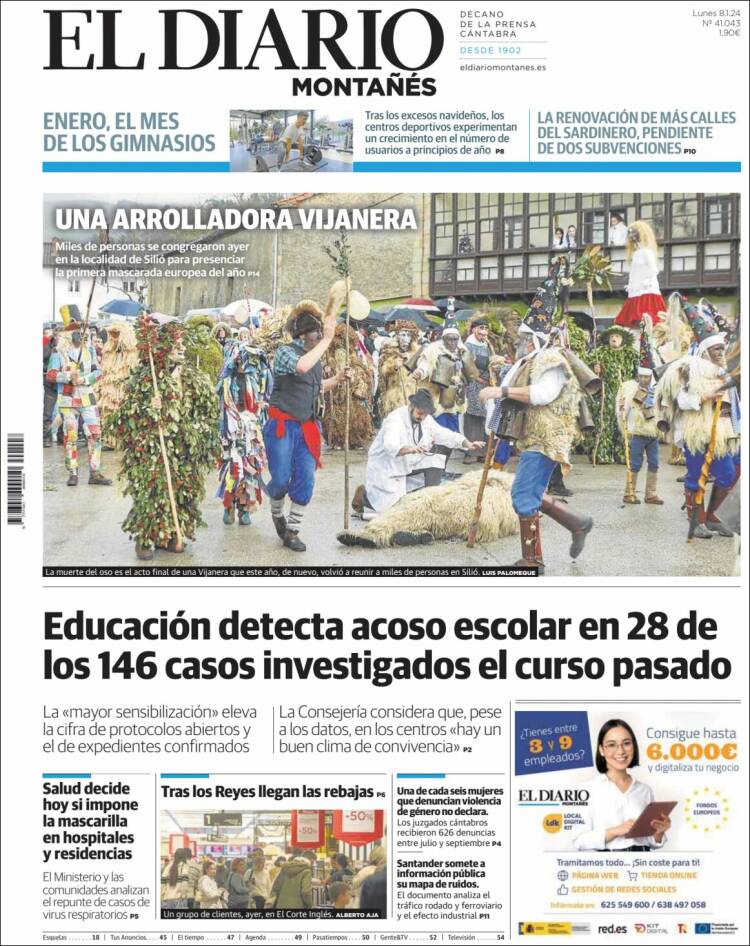 Portada de El Diario Montañés (España)