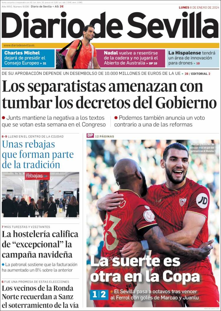 Portada de Diario de Sevilla (España)