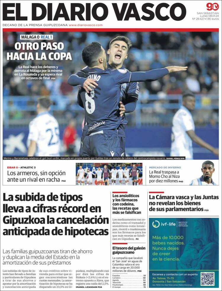 Portada de Diario Vasco (España)