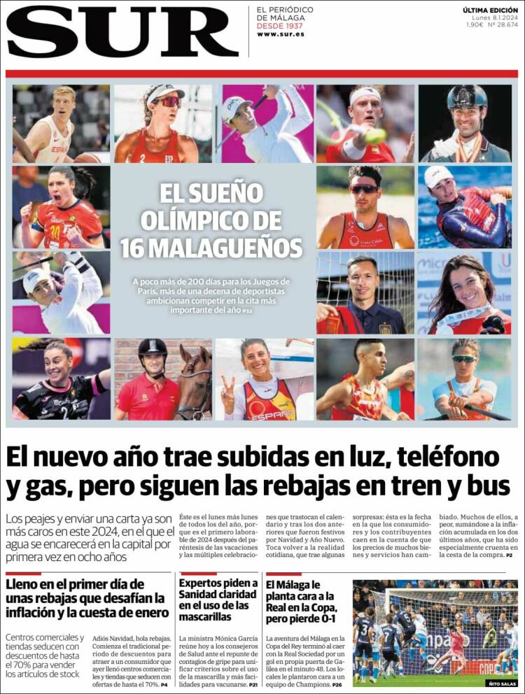 Portada de Diario el Sur (España)