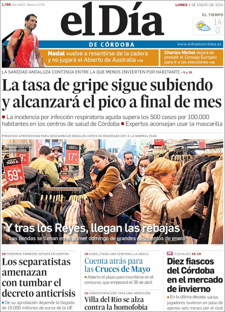 Portada de El Día de Córdoba (España)