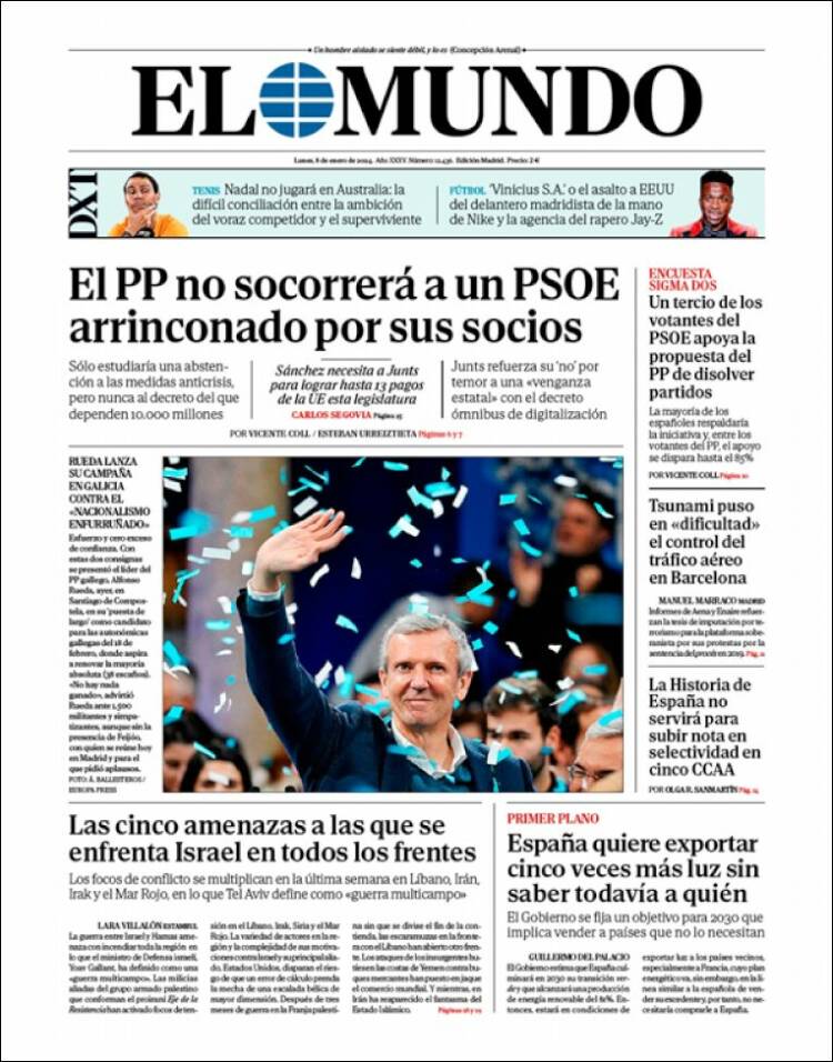 Portada de El Mundo (España)