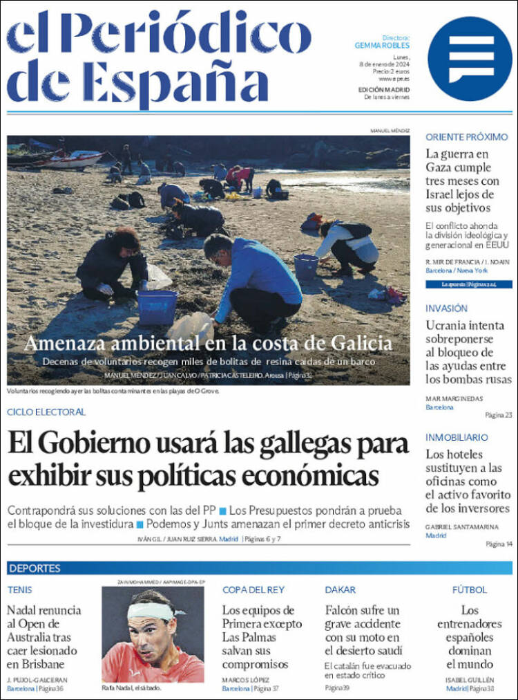 Portada de El Periódico de España (España)