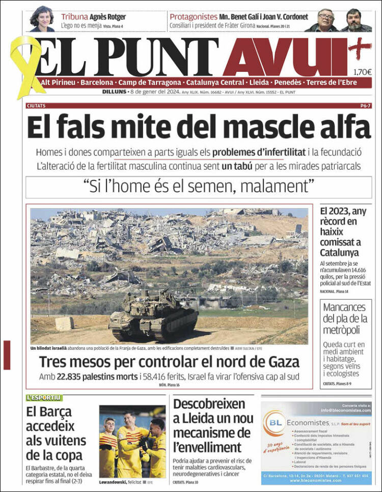 Portada de El Punt Avui (España)