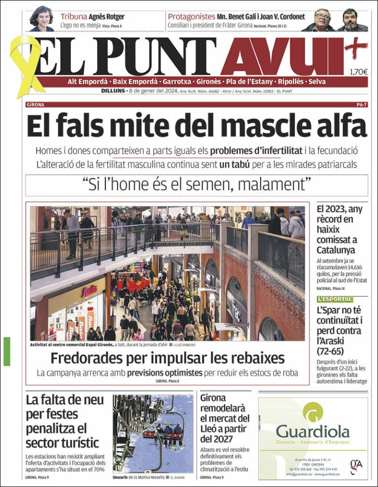 Portada de El Punt Avui - Girona (España)