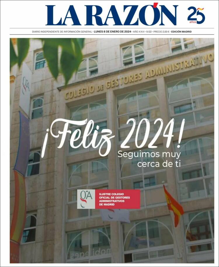 Portada de La Razón (España)