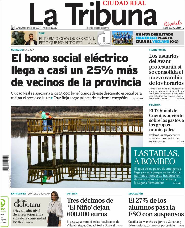 Portada de La Tribuna de Ciudad Real (España)