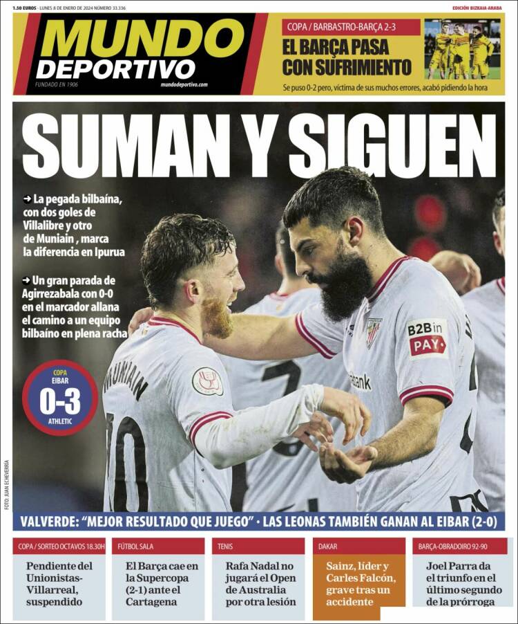 Portada de Mundo Deportivo Bizkaia (España)