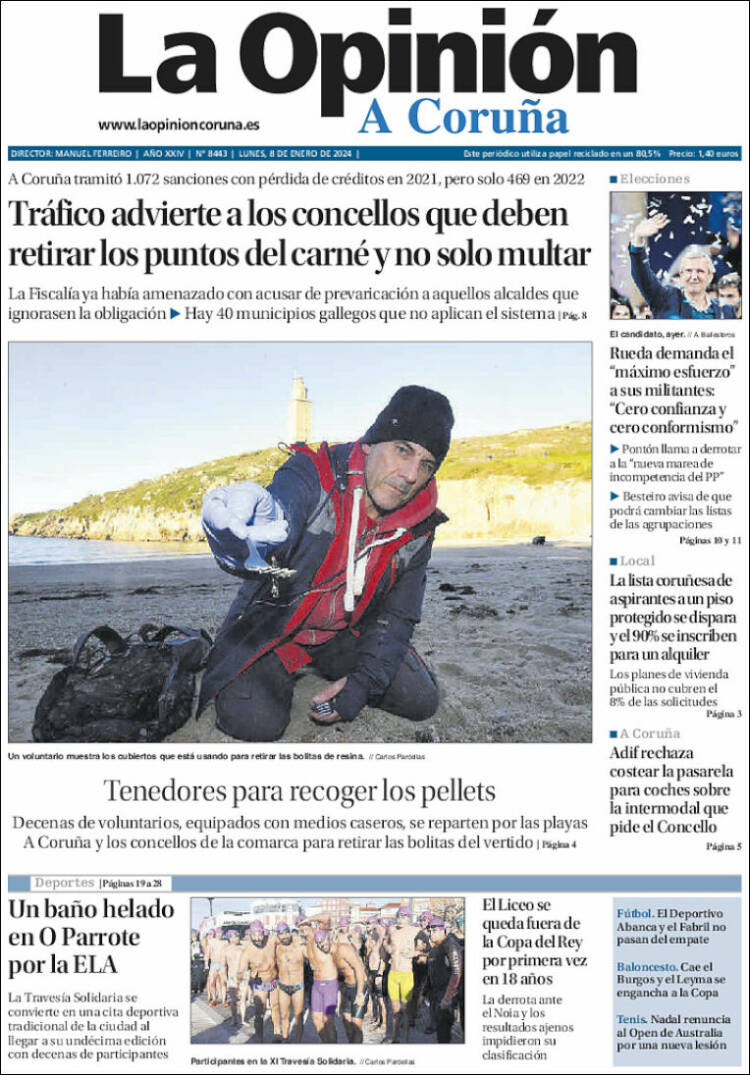 Portada de La Opinión de A Coruña (España)