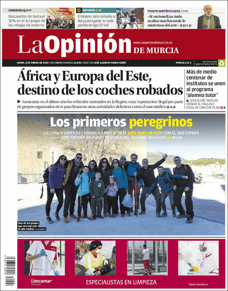 Portada de La Opinión de Murcia (España)