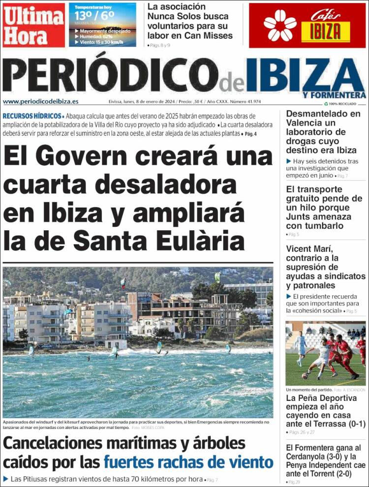 Portada de Periódico de Ibiza (España)