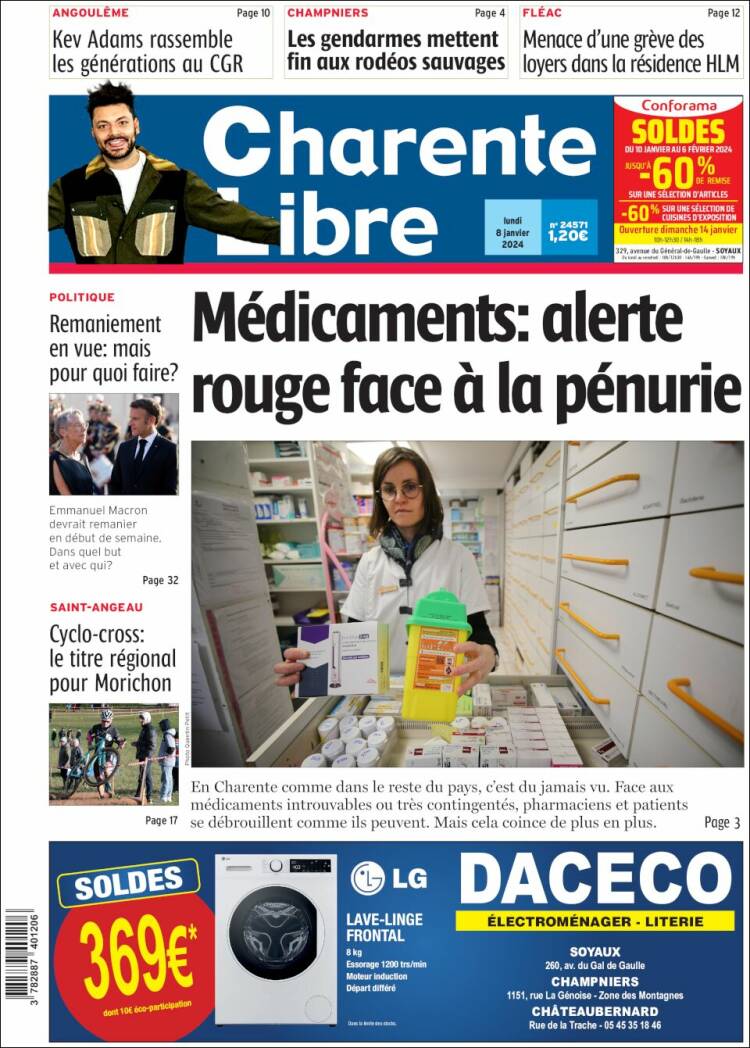Portada de Charente Libre (Francia)